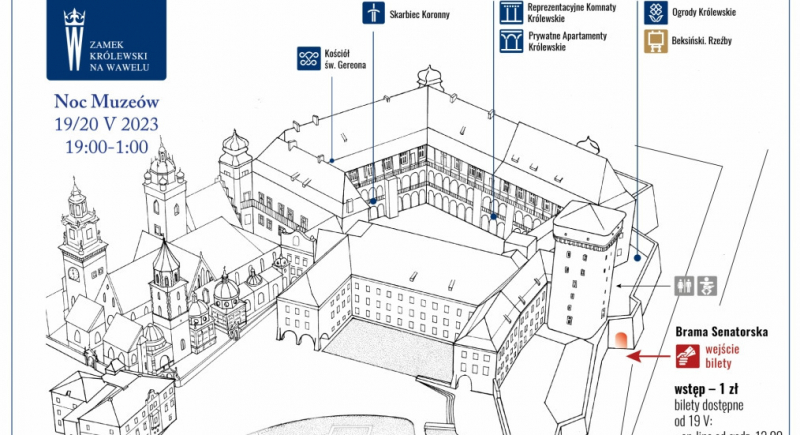 NOC MUZEÓW 2023  na wawelskim wzgórzu