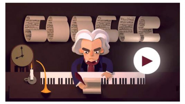 Ludwig van Beethoven w Google Doodle! Ułóż muzyczne puzzle z V Symfonią, Dla Elizy, Odą do radości i Sonatą Księżycową!