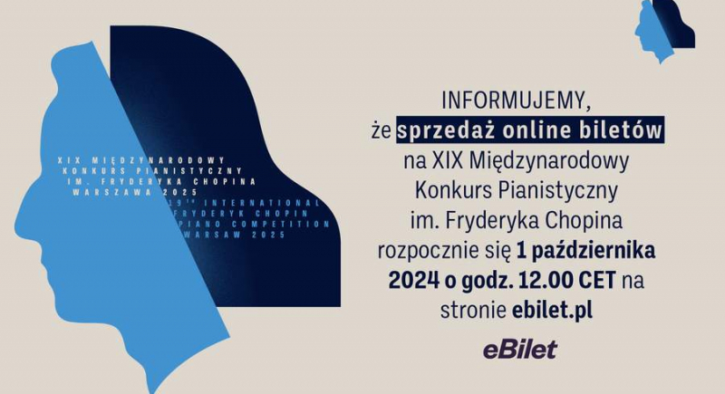 Sprzedaż biletów na XIX Konkurs Chopinowski rozpocznie się 1 października punktualnie o godzinie 12.00