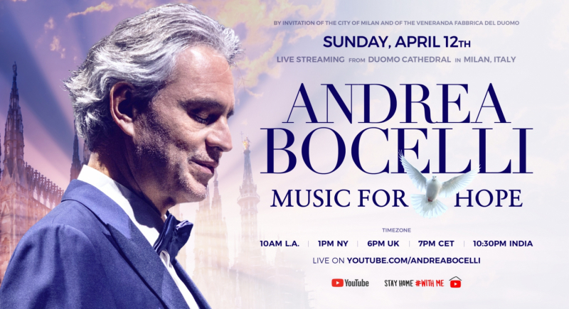 Andrea Bocelli wystąpił samotnie z recitalem w katedrze w Mediolanie